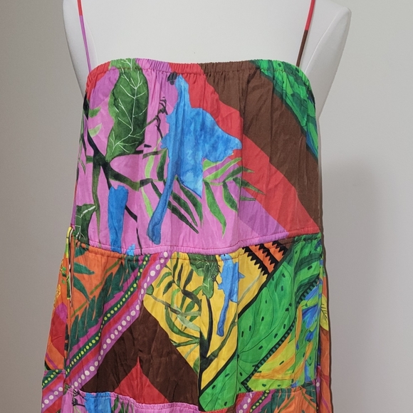 ANTHROPOLOGIE  Farm Rio ×Palila Fringed Midi Dress - Picture 6 of 8